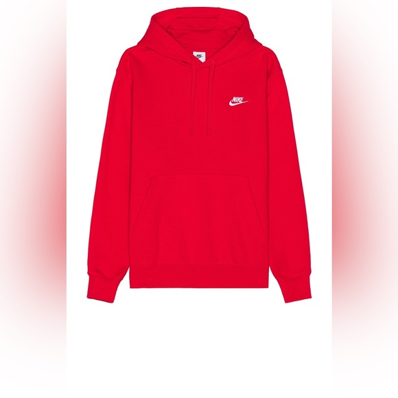NEW Nike Mens XL Sportswear University Red Club Fleece Pullover Hoodie Cotton - Picture 1 of 5